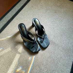 Black Thong Mules